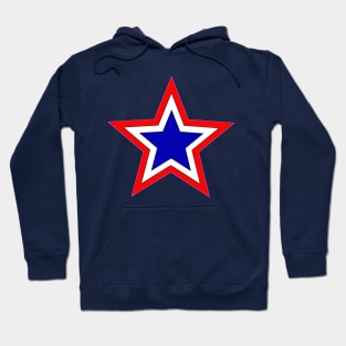 red white and blue star Hoodie